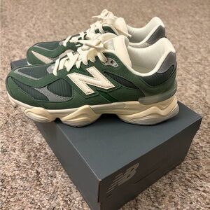 New Balance 9060 Green and Cream Sneakers